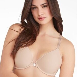 Chantelle Beige Front-Close Racerback Lace Bra